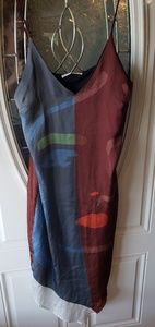 Zara asymmetric hem slip dress